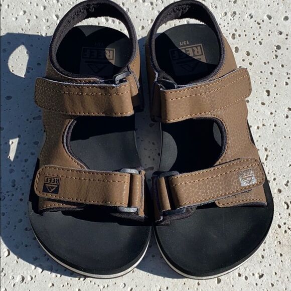 Reef Grom Stomper Black/Brown Velcro Sandals 13/1 - Picture 3 of 9